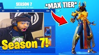 Ninja Reacts To Tier 100 Skin Video Smotret - streamers react to full season 7 battle pass level 100 max tier