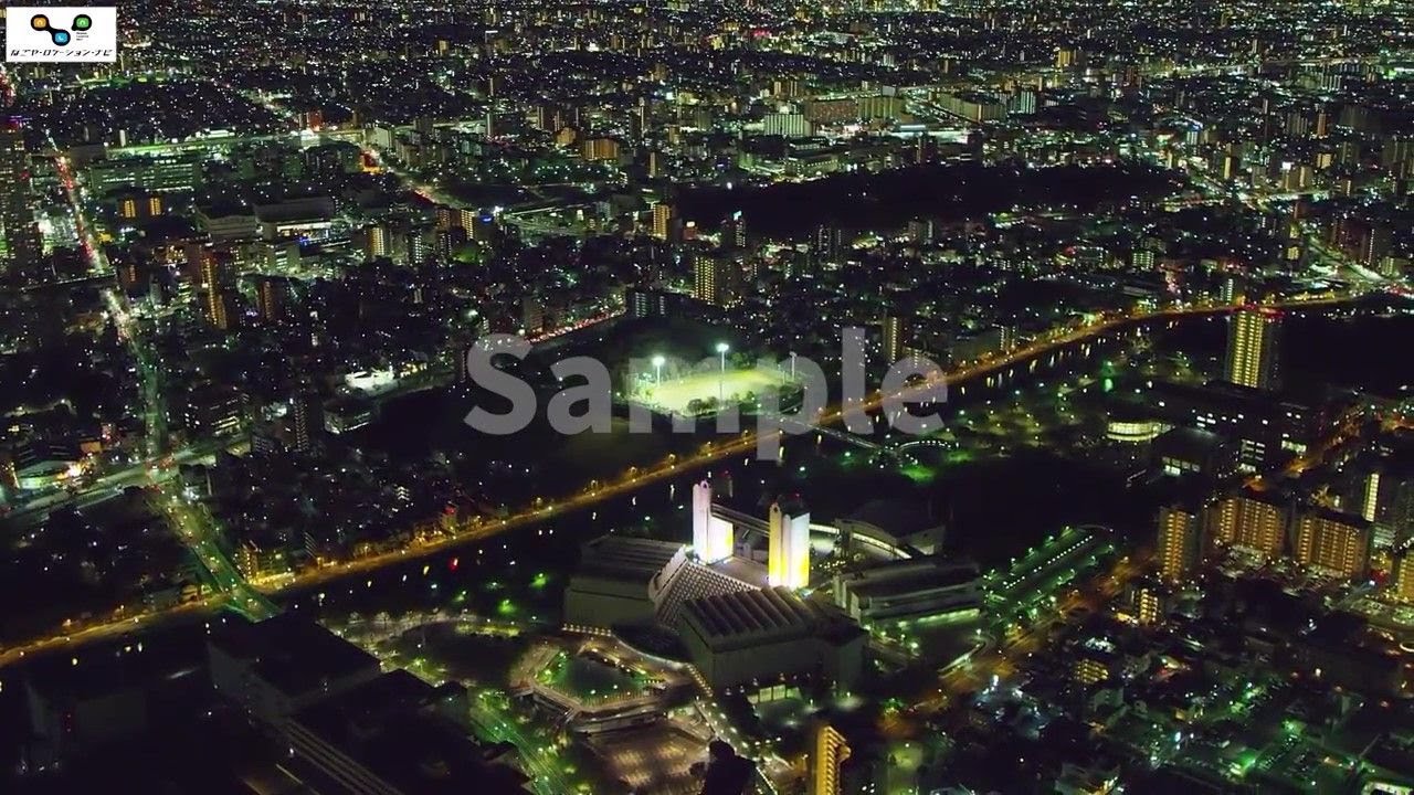 国際会議場空撮夜景02