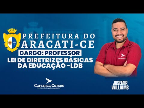 ARACATI/CE - LDB - Lei de Diretrizes Básicas da Educação - Prof. Josemir - Concurso