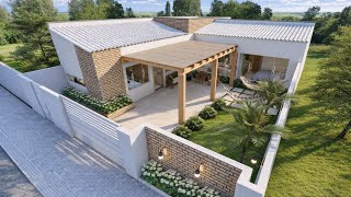 Casa em L com Varanda | 3 Quartos em Terreno Pequeno 10x16