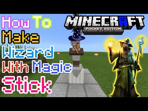 Noob Craft - HOW TO MAKE WIZARD WITH MAGIC STICK MCPE | Minecraft PE
