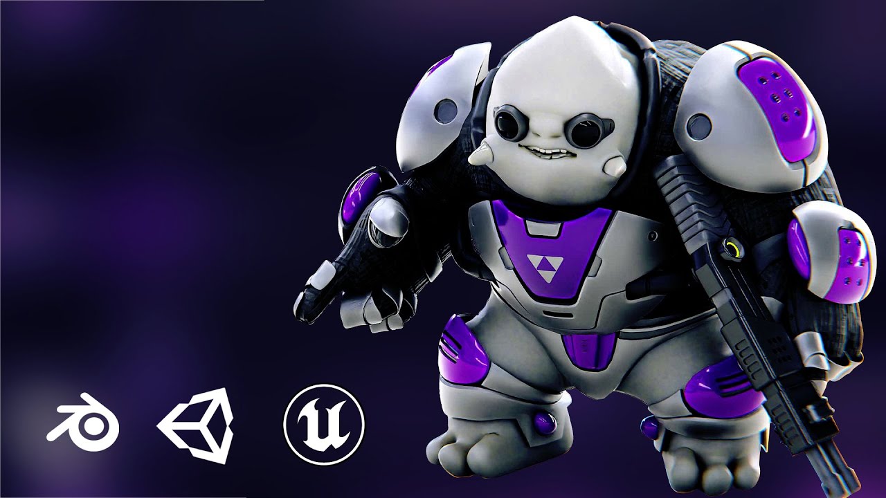 Alien Mobby B-3 Auto-Rig Pro Rigged For Mixamo Unreal Engine Unity 3D Model
