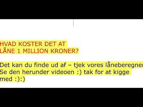 Hvad koster det at låne en million