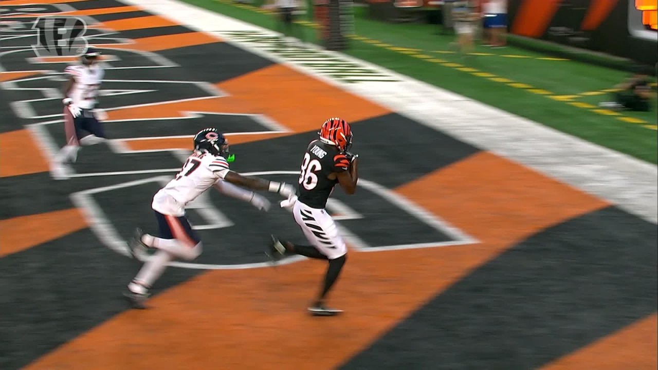 Colbie Young beats his defender for the touchdown