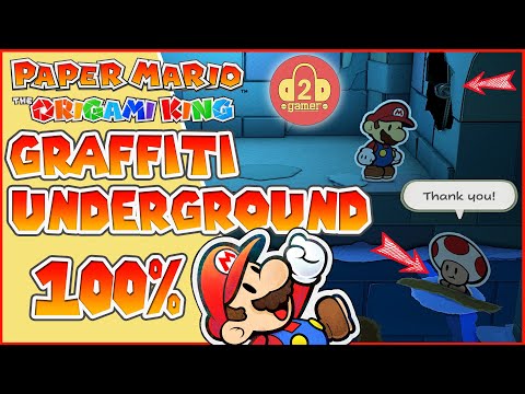 100% Graffiti Underground Walkthrough (Secret ? Block!) | Paper Mario: The Origami King
