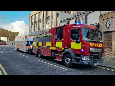 **RARE** Fullwood Pump and Command Unit Responding through Blackpool! + NWAS Officer Responding