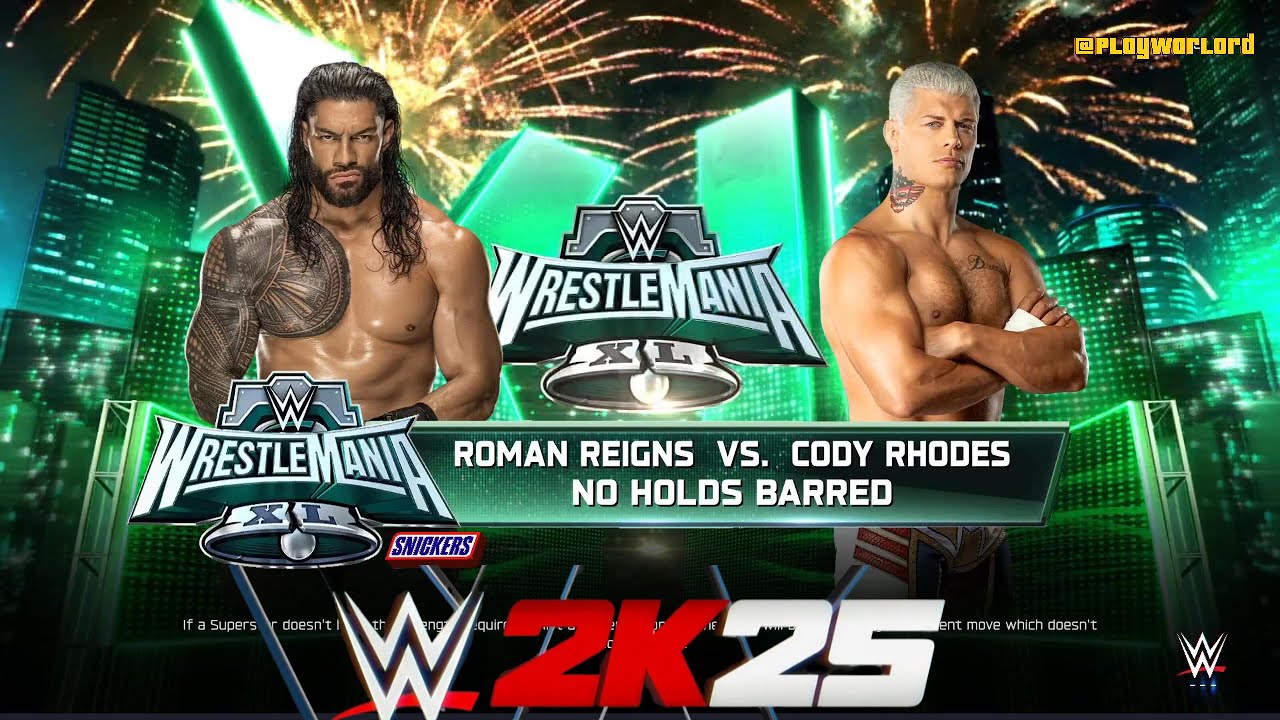 Roman Reigns vs Cody Rhodes WRESTLEMAINA @PlayWarlord