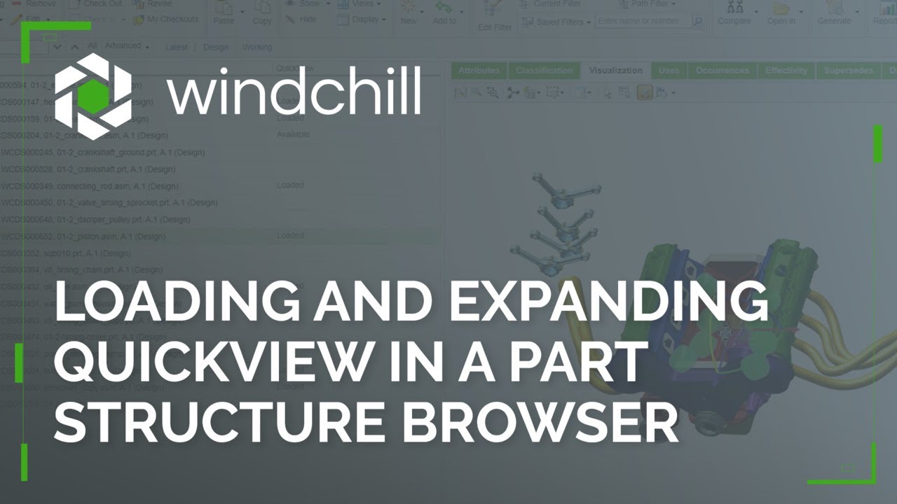 Loading and Expanding QuickView in a Part Structure Browser | Windchill Tutorial