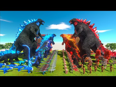 Evolution of Godzila 2014 Ice Frostbite VS Devil Itself  - Animal Revolt Battle Simulator