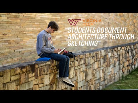 Students document architecture through sketching