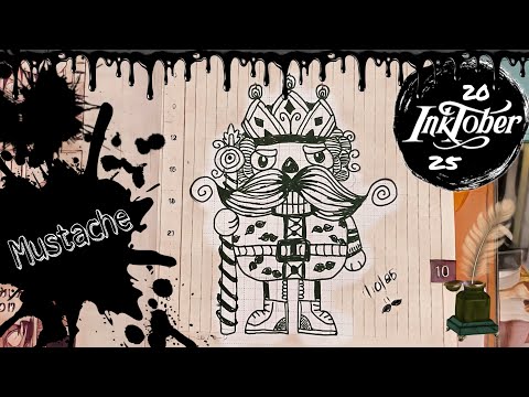 DAY - 1 INKTOBER 2025 [ MUSTACHE ]  with DELETER NEOPIKO - LINE - 3 Hobonichi Techo One Piece