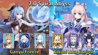 C0 Ganyu Freeze & C0 Kokomi Lunar Charged - Genshin Impact 7.0 Spiral Abyss Full Clear