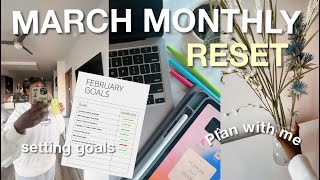 MARCH MONTHLY RESET  🌸 | goal setting, reflection, budgeting, book tracker & YouTube analytics