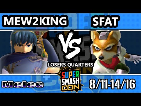 SSC 2016 SSBM - FOX MVG Mew2king (Marth) Vs. CLG | SFAT (Fox) - Melee Losers Quarters