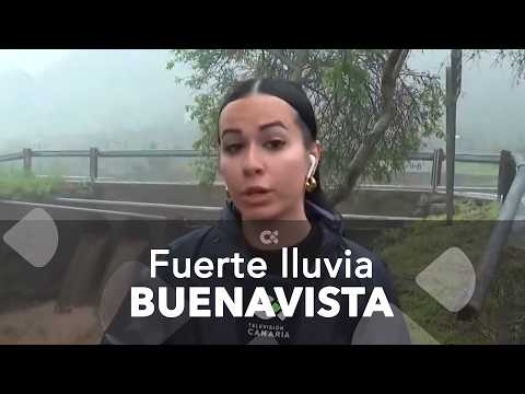 Lluvia intensa en Buenavista del Norte, Tenerife, que deja algunos incidentes