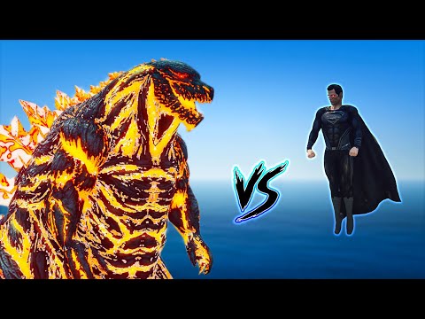 Black Superman Vs Nuclear Godzilla Earth || God Battle ( GTA V Mods )