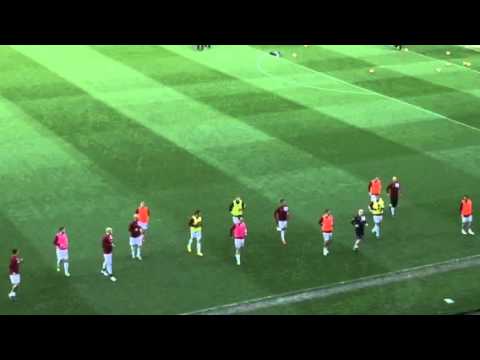 WARM UP: The players prepare for Notts County v Northampton Town, 21/11/15