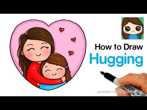 How to Draw Hugging Mom Easy