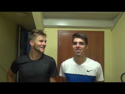Jiří Barnat a Dominik Reček po vyhraném 1. kole čtyřhry na ITF Liberec