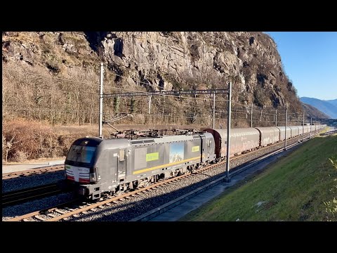 #421# TRENI MERCI - Il 48634 da Lonato (I) a Basilea, in transito a sud di Biasca! #alptransit 