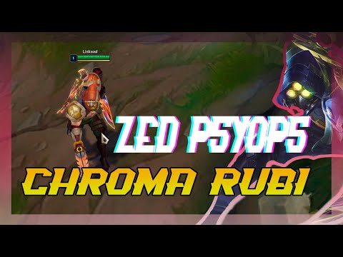 Zed PsyOps Chroma Rubi | Os enseño ingame el chroma | Zed 💀 Vs Jax 🕯 | Linksoul | PBE | LoL