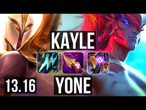 KAYLE vs YONE (TOP) | 9 solo kills, 400+ games | NA Master | 13.16