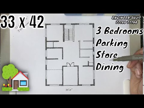 33 x 42 GHAR KA NAKSHA | 33X42 MAKAN KA NAKSHA | 33X42 HOUSE PLAN DESIGN | 33X42 HOME PLAN DESIGN