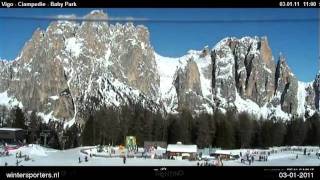 preview picture of video 'Val di Fassa Vigo di Fassa webcam time lapse 2010-2011'