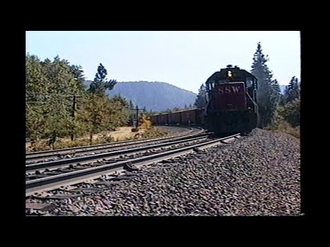 1184. SOUTHERN PACIFIC SP 9672 top of Cantera Loop California in 1993 with 4 freight engine motive p