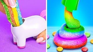 Wow! Rainbow Unicorn Candy🌈 *BIG VS SMALL ASMR SWEETS*