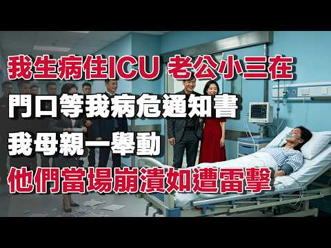 我生病住ICU老公小三在門口等我病危通知書我母親一舉動他們當場崩潰如遭雷擊#養老故事 #樂齡故事匯#小說#故事分享 #人生感悟 #家庭#倫理故事