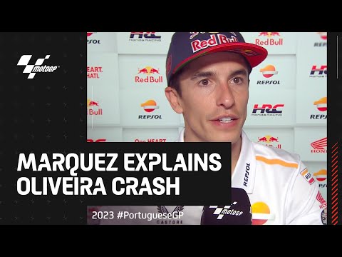 Marc Marquez apologises to Miguel Oliveira and explains the crash 🎙️ | 2023 #PortugueseGP