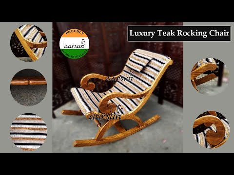 Handcrafted sheesham wood rocking / relaxing chair, without ...