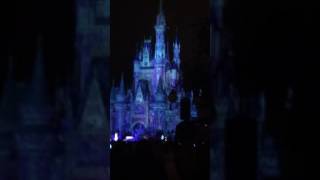 Disney's magic kingdom castle turns into a frozen castle