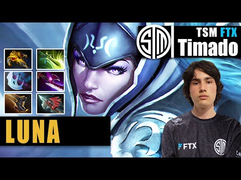 Luna Safelane | TSM FTX.Timado | INSANE LUNA 17 KILLS CRAZY DAMAGE BUILD | 7.31b Gameplay Highlights