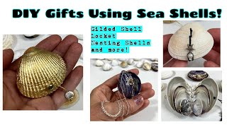 Gilded Sea Shell Keepsake/ Nesting Shells / Shell Locket/ DIY Hinge and Drilling Holes