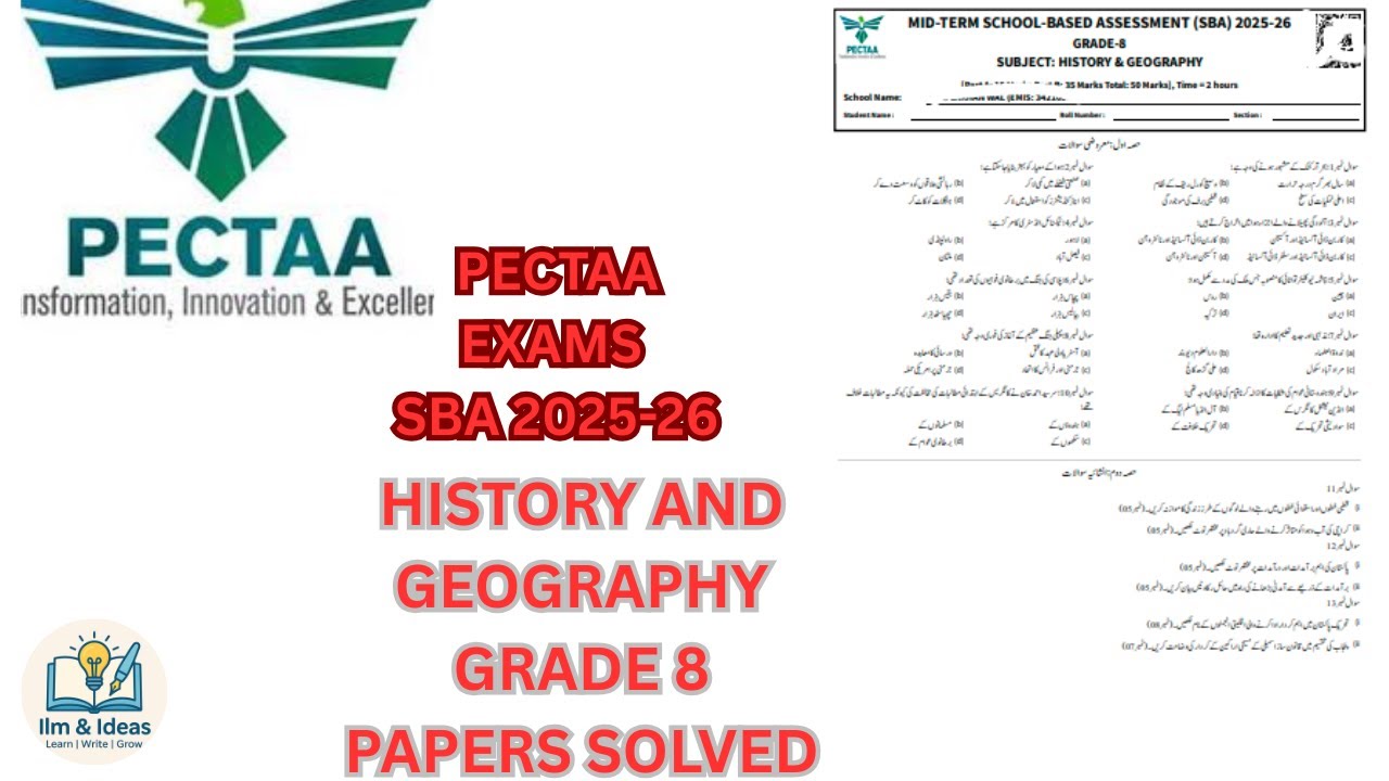 GRADE 8 HISTORY AND GEOGRAPHY PAPER PECTAA SBA MID TERM 2025-26