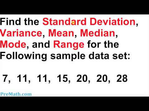 How to Find the Standard Deviation, Variance, Mean, Mode, and Range for any Data Set
