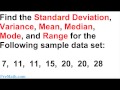 How to Find the Standard Deviation, Variance, Mean, Mode, and Range for any Data Set