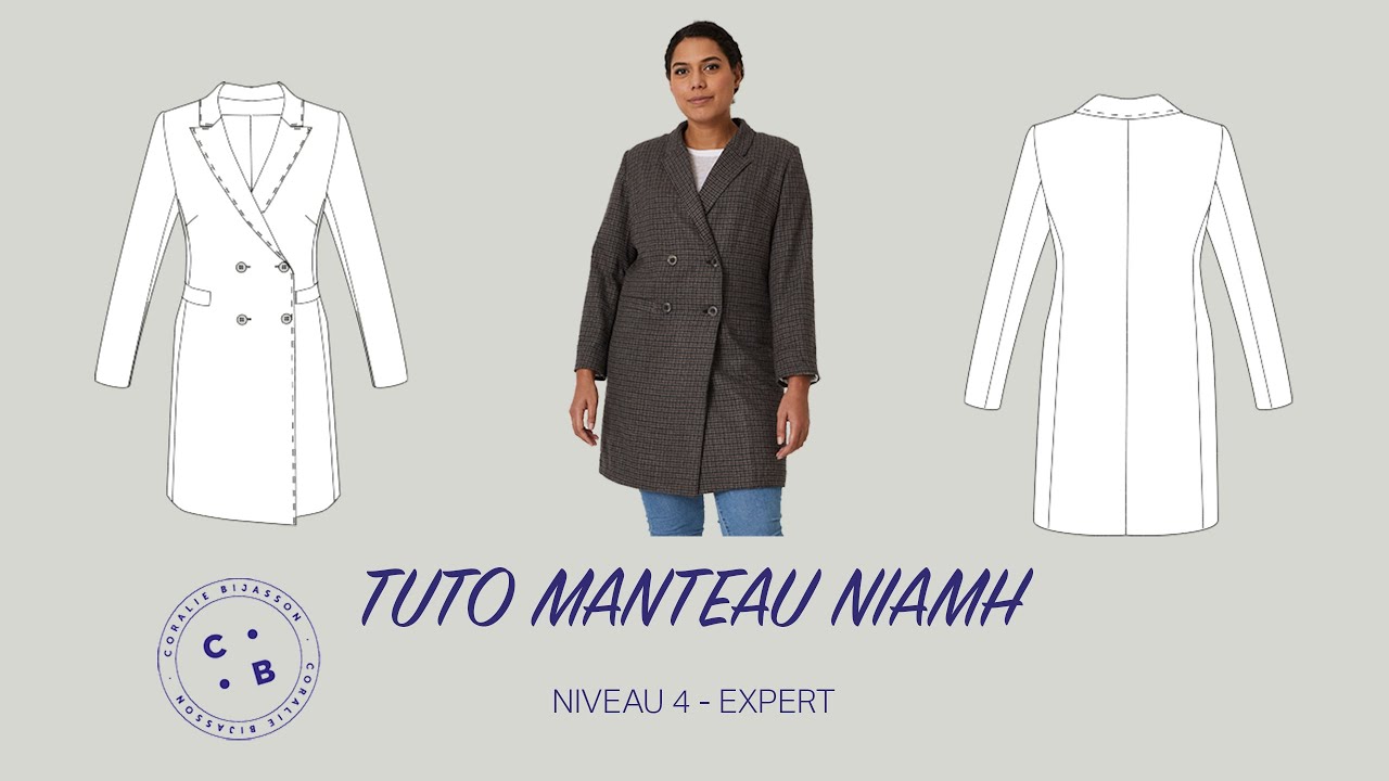 Niamh, le tuto du patron de couture du manteau Niamh, montage rapide du col tailleur