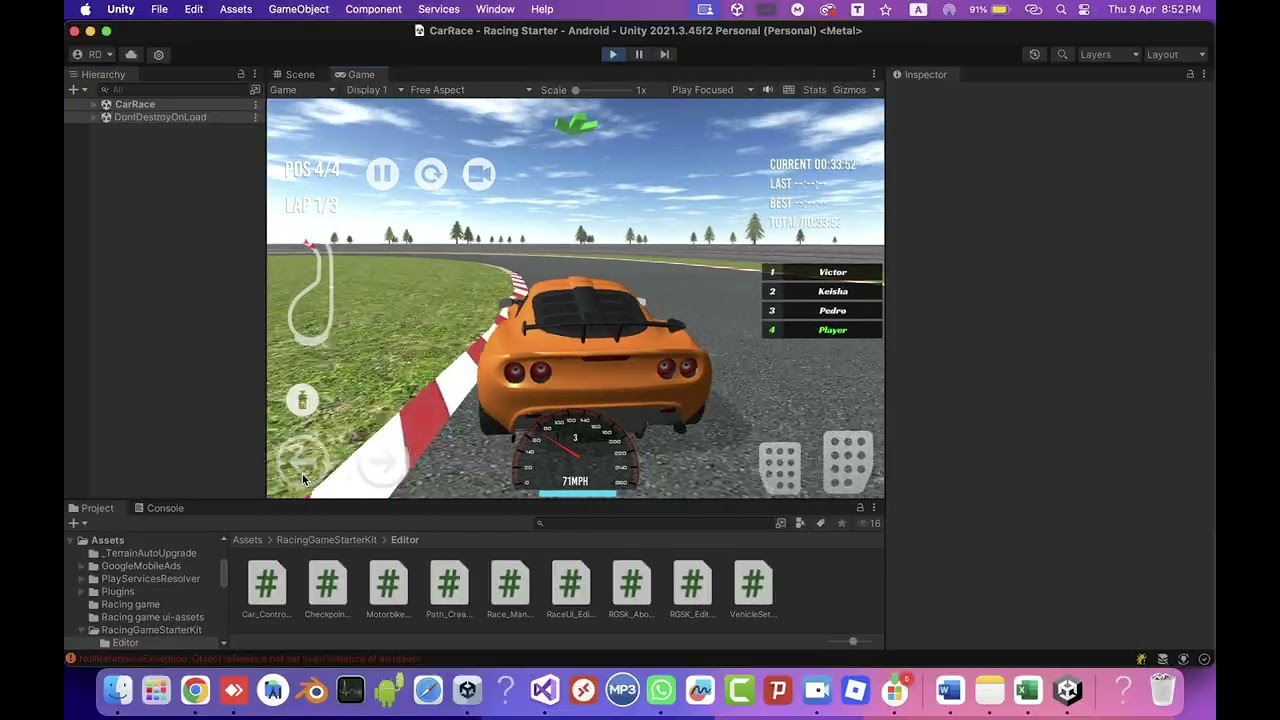 car race unity source code