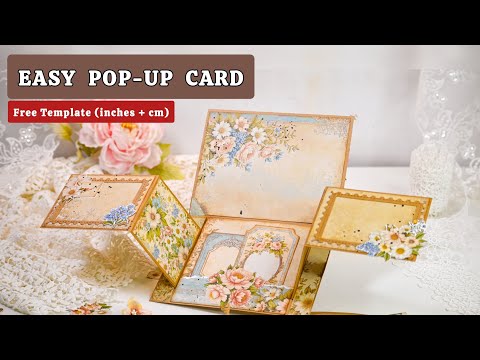 EASY Pop Up Card Tutorial ✂️ FREE Template (Inches & CMs) | DIY Paper Craft by Crafter Sabaa
