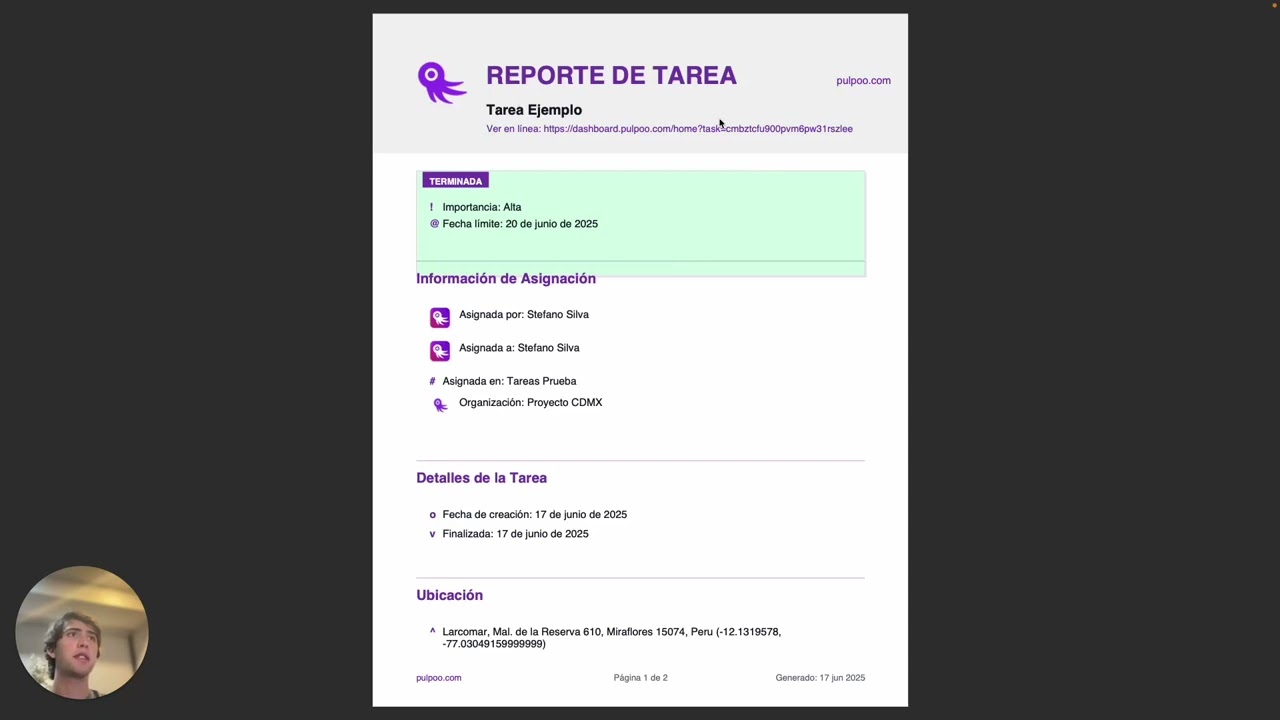 Estado de la tarea por color
