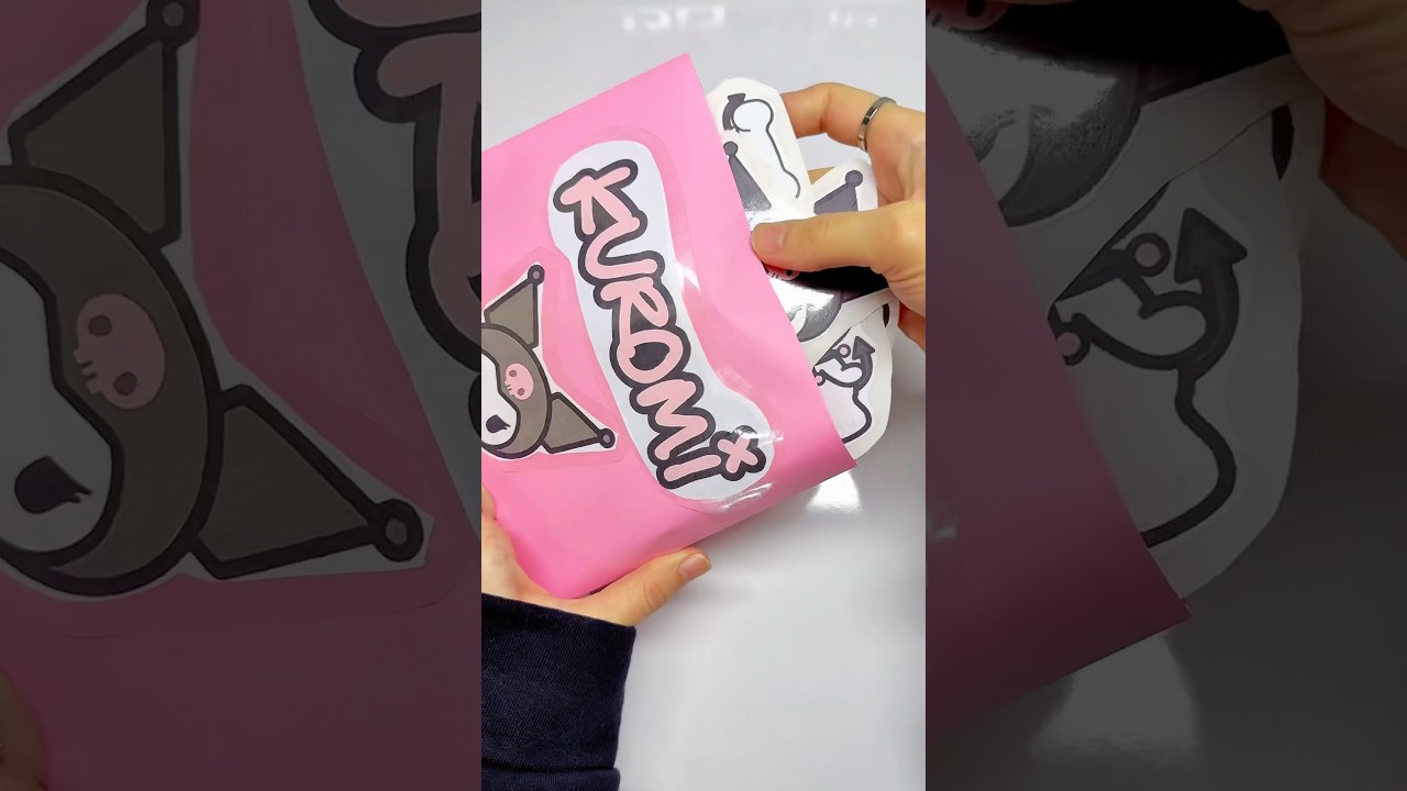 We make a Kuromi stickers. #diy #cute #kids #kuromi