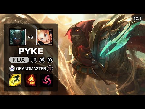 Pyke Support vs Lux - KR Grandmaster - Season 12 Patch 12.1