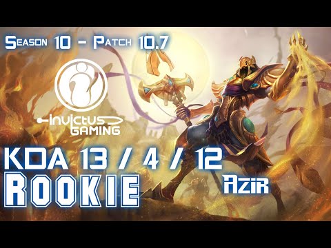 IG Rookie AZIR vs PANTHEON Mid - Patch 10.7 KR Ranked