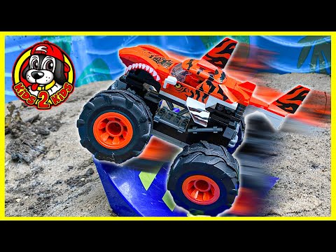 Hot Wheels Monster Trucks - TIGER SHARK Mega Construx - Speed Build & Play (with RC Megalodon Storm)