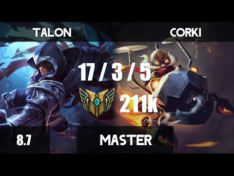 TALON vs CORKI | KR Master | Patch 8.7 | Mid | 211k Replay