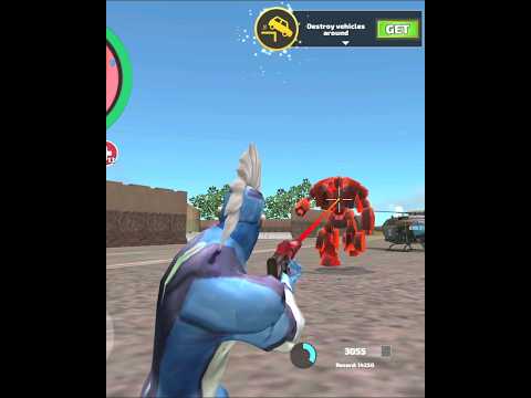 Rope Hero Vice Town (Rope Hero Destroy Russian Tank) Rope Hero Fight CAR Robot #shorts