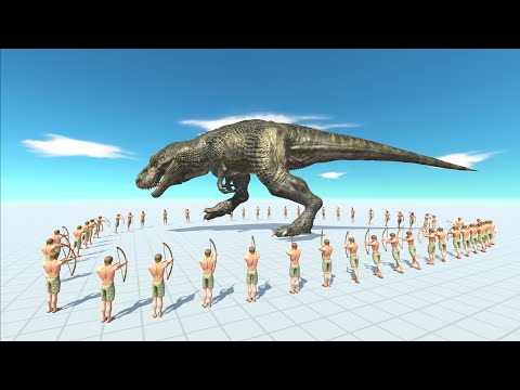 50 Archers VS Giant All Dinosaurs - Animal Revolt Battle Simulator